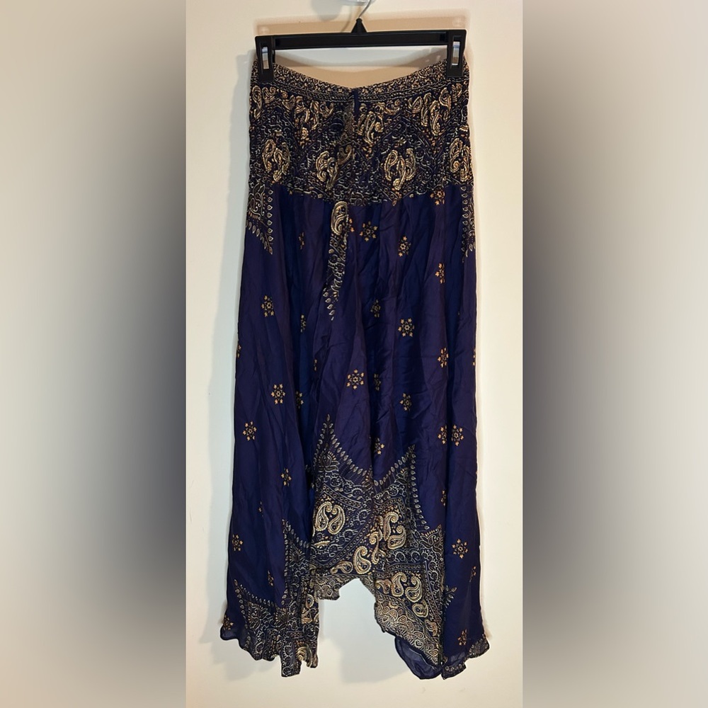 Dark Blue Paisley Skirt